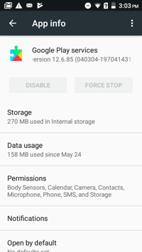 Google Play Services Screenshot 1